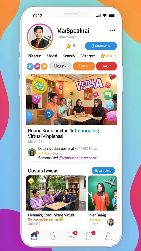 megahoki - Interaksi sosial dengan pemain lain secara online.